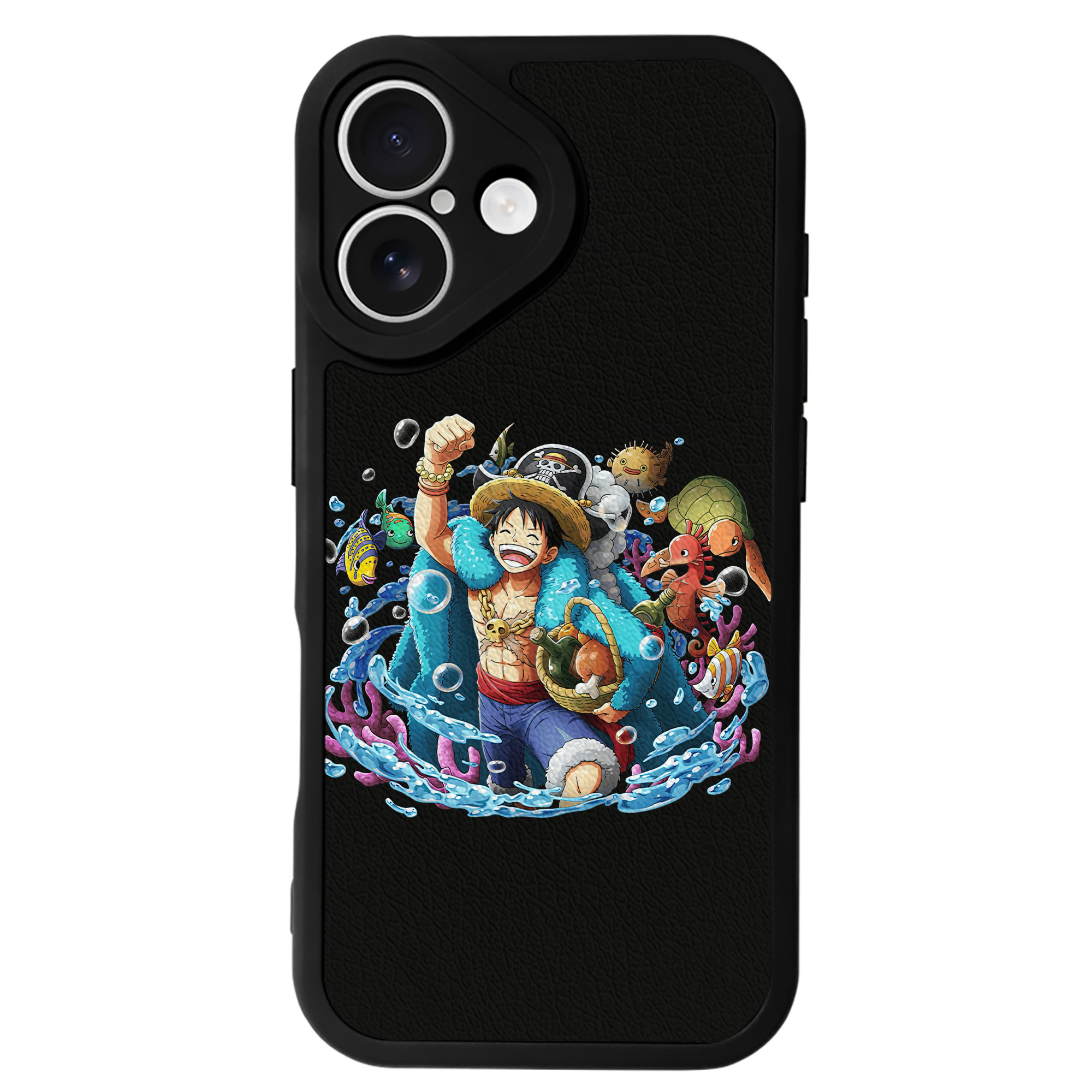 （画像用） ワンピース モンキー・D・ルフィ ONE PIECE Monkey D. Luffy 【iPhone 16シリーズ対応】シリコンスマホケース（レザー調） 材質：シリコン